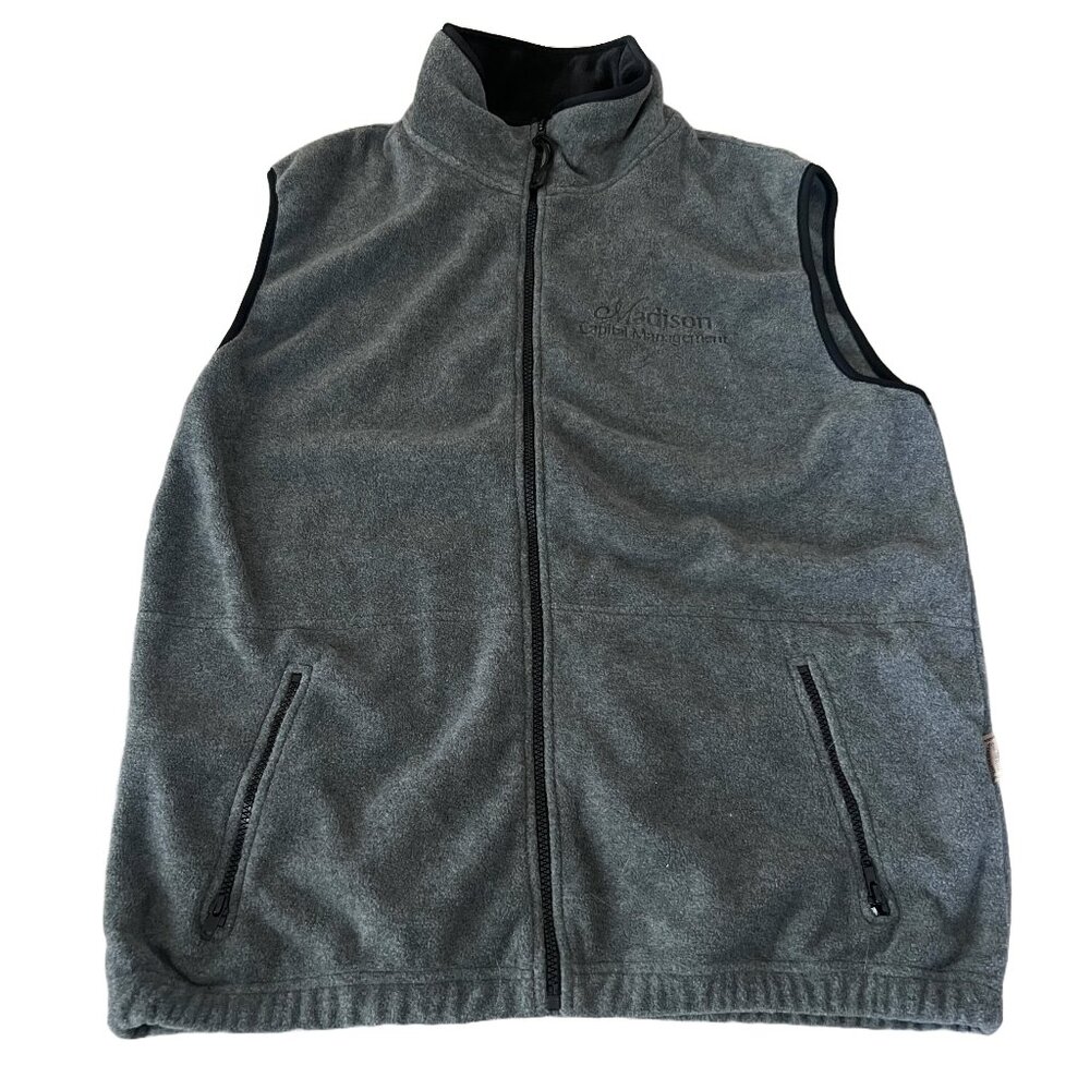 Colorado Timberline Vest Men's Med Gray Full Zip Fleece Madison Capital Mgmnt